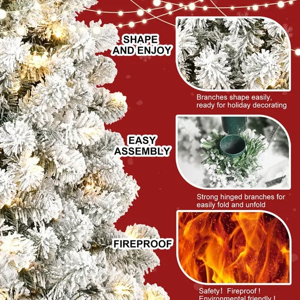 5 Fuß vorbeleuchteter, beflockter Kunstgegenstand
Weihnachtsbaum umweltfreundlich
Freundlicher feuerfester künstlicher Stoff
Weihnachtsbaum mit Beflockung