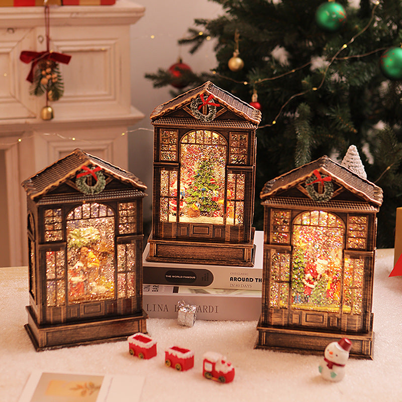 Weihnachtsspieluhr, Spieluhr,Musik Box, LED, leuchtende Kristalllampe, Weihnachtsdekoration, Nachtlicht, Weihnachtsgeschenk