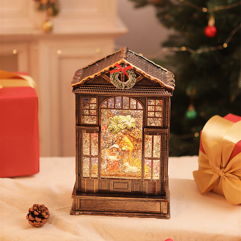 Weihnachtsspieluhr, Spieluhr,Musik Box, LED, leuchtende Kristalllampe, Weihnachtsdekoration, Nachtlicht, Weihnachtsgeschenk