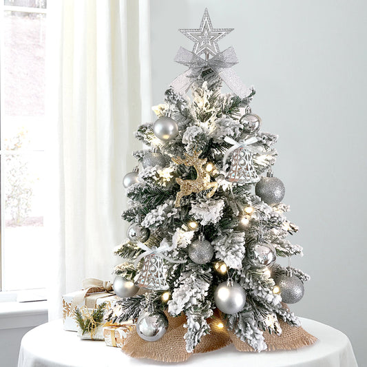 2 Fuß Mini-Weihnachtsbaum mit Licht, künstlicher kleiner Tisch-Weihnachtsbaum
Dekoration mit beflocktem Schnee, exquisiter Dekoration und Weihnachtsornamenten für Tischplatten für Zuhause und Büro