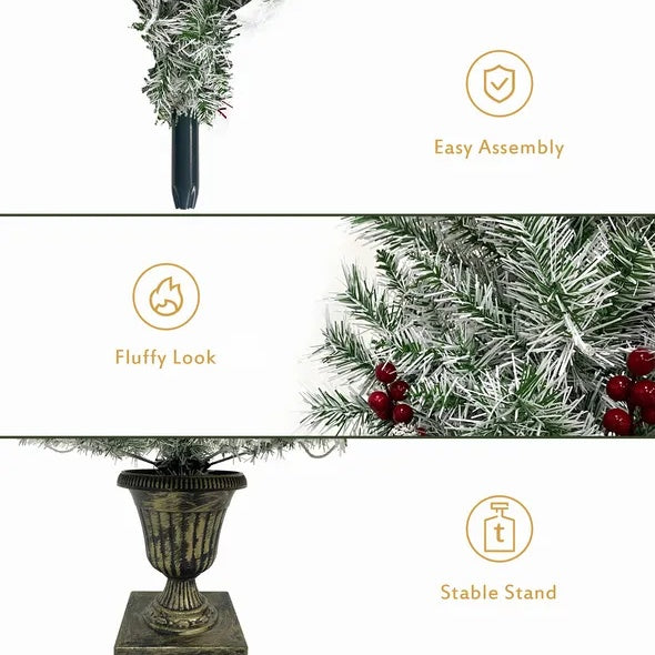Vorbeleuchteter künstlicher Weihnachtsbaum
4-teiliges Weihnachtsset, Girlande, Kranz und 2 Eingangsbäume für Weihnachten