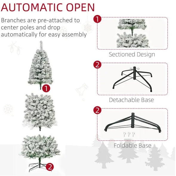 9 Fuß vorbeleuchteter, schneebeflockter Slim
Künstliche Weihnachten aus Douglasie
Baum mit realistischen Zweigen, 550
LED-Leuchten und 988 Tipps