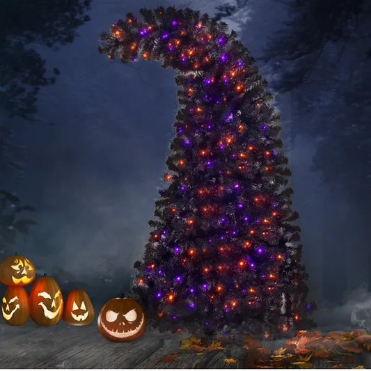 6 Fuẞ künstliches, gebogenes Tannendach
Halloween-Weihnachtsbaum, Weihnachtsbaum, biegsamer Stil, Weihnachtsdekoration, W1.080
Zweigspitzen, 300 LED-Lichter im Halloween-Stil