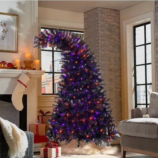 6 Fuẞ künstliches, gebogenes Tannendach
Halloween-Weihnachtsbaum, Weihnachtsbaum, biegsamer Stil, Weihnachtsdekoration, W1.080
Zweigspitzen, 300 LED-Lichter im Halloween-Stil