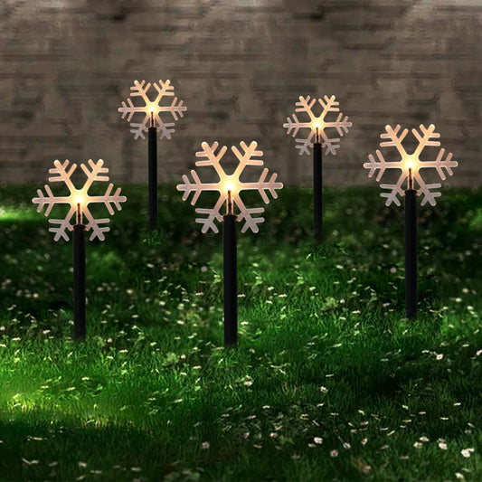 Weihnachtsschneeflocken-Gartenlichter, Schneeflockenlichter für den Außenbereich, wasserdicht, Weihnachtsdekoration, Bodenlichter, Rasen-Nachtlicht